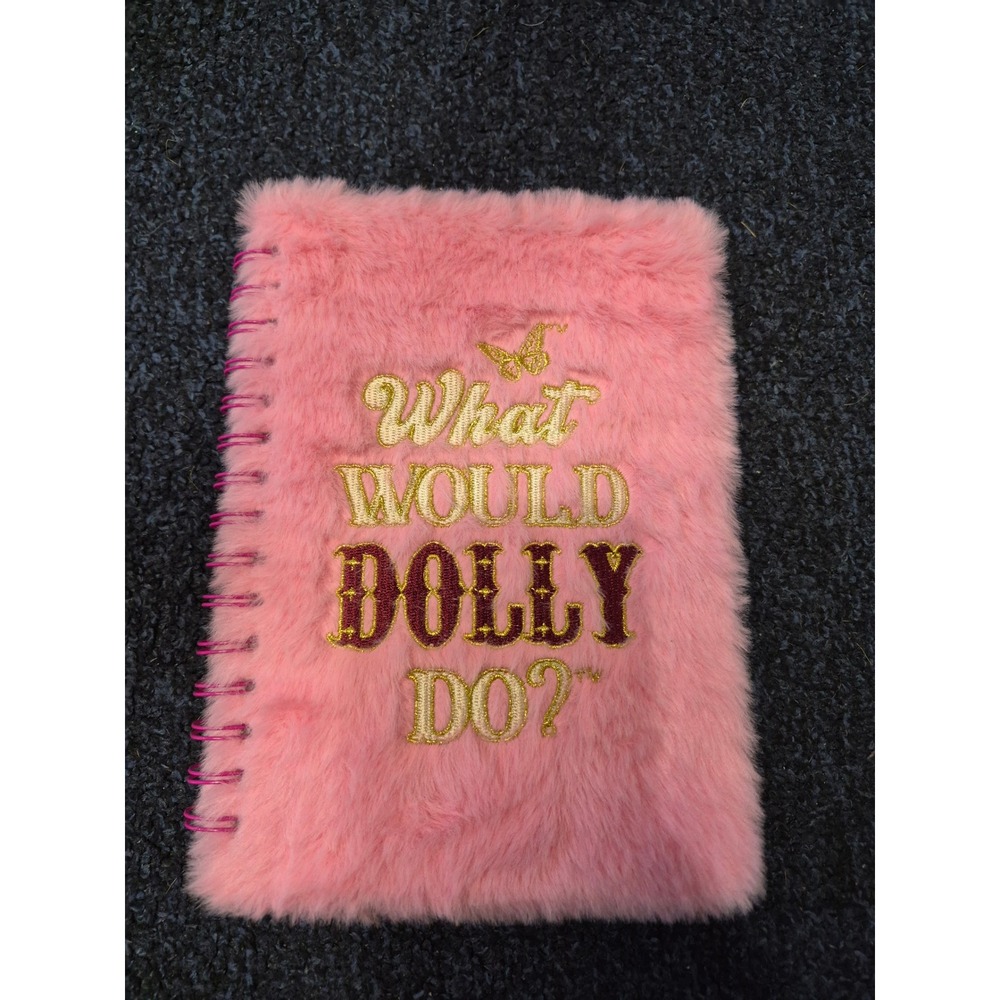 Dolly Parton What Would Dolly Do? Pink Faux Fur Spiral Notebook Journal 6x8.5